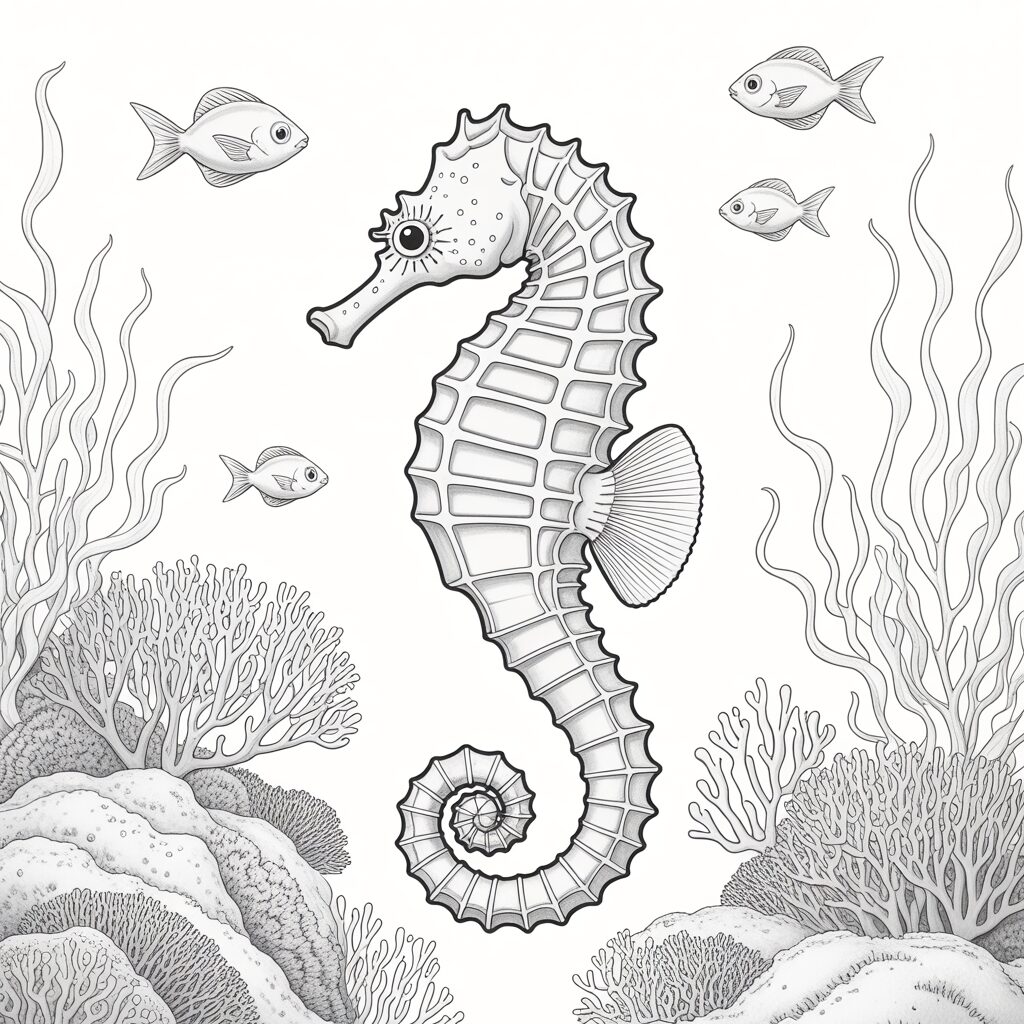 coloring pages seahorse