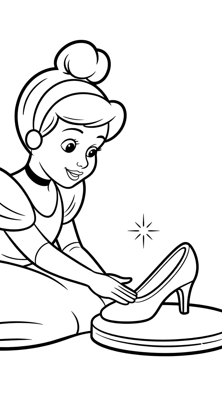 coloring page cinderella