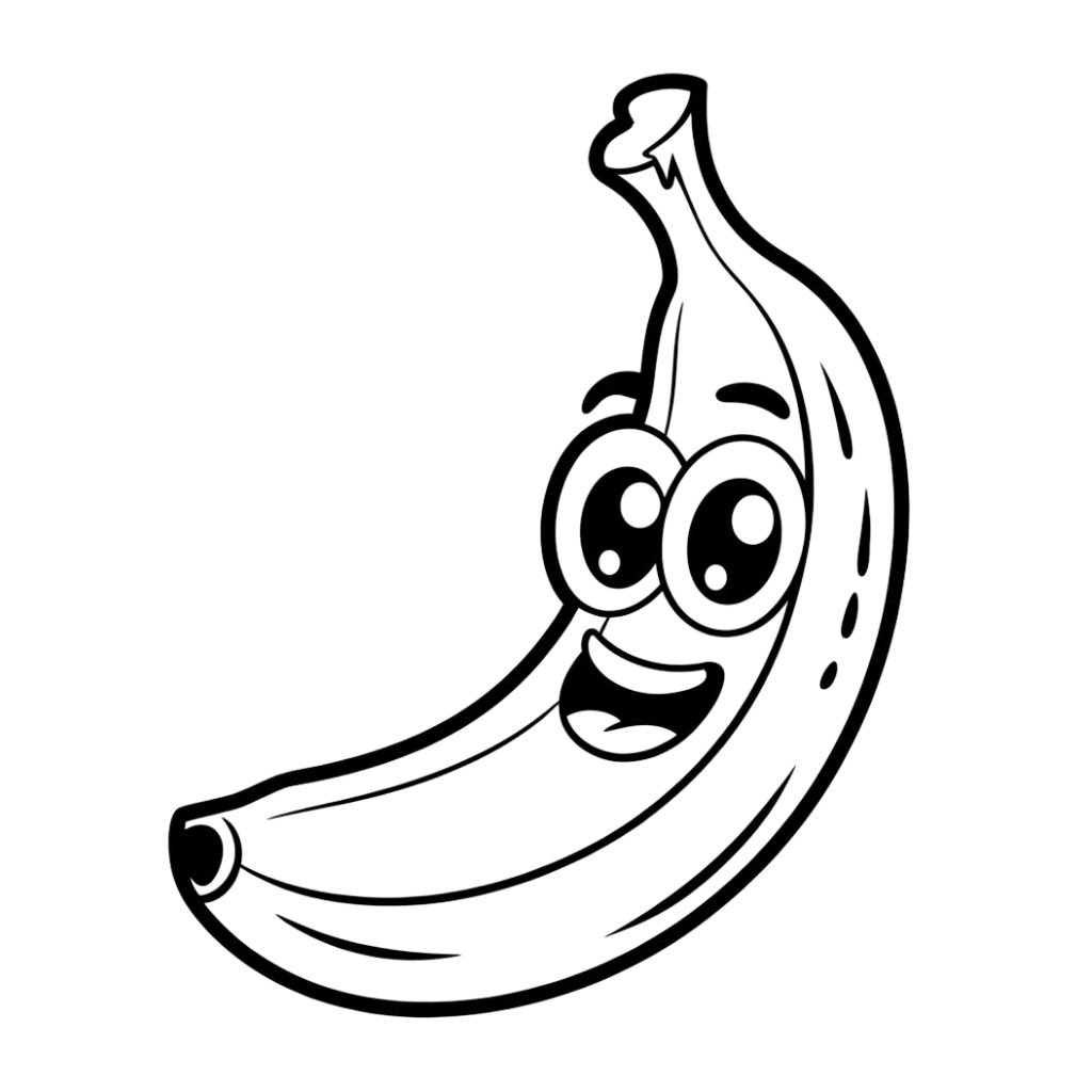 coloring page banana