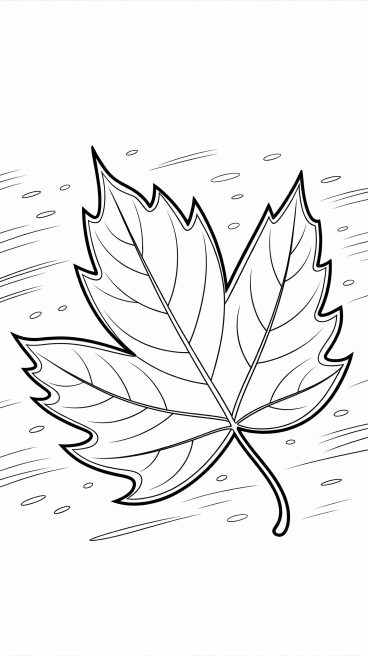leaf coloring book page