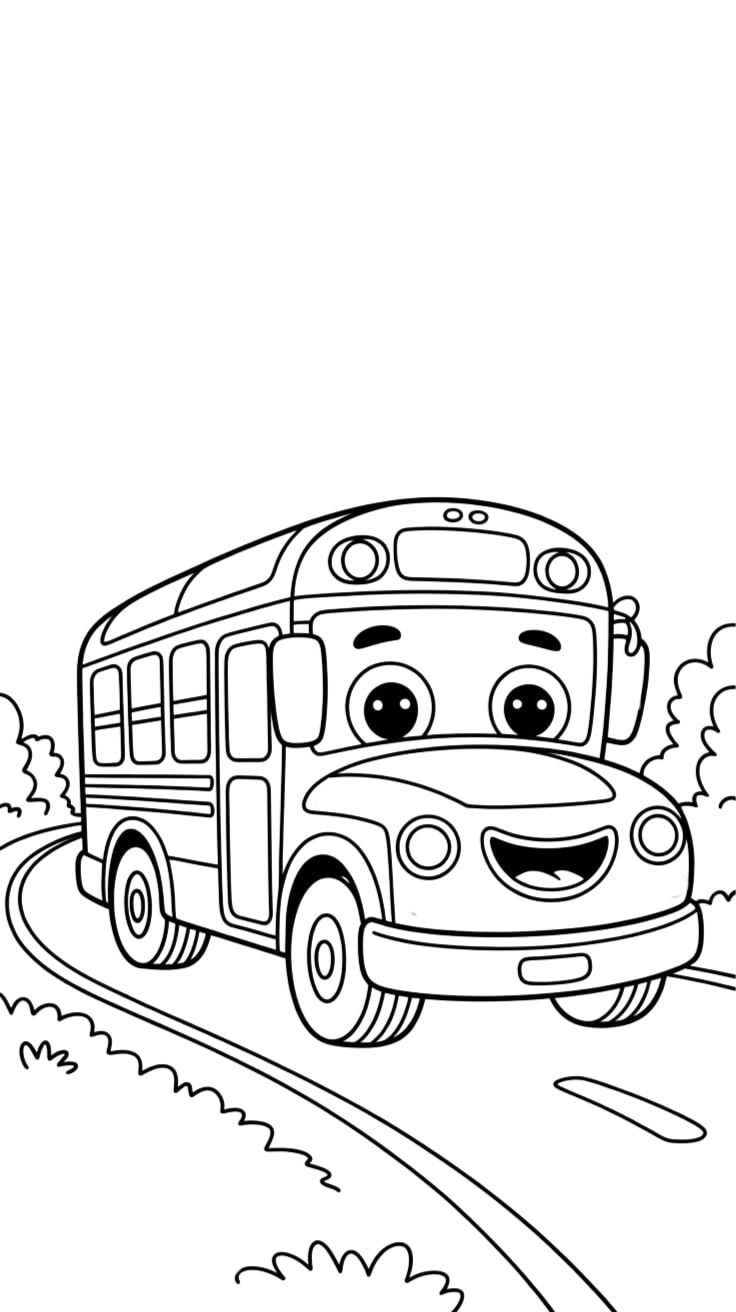 bus coloring pages printable