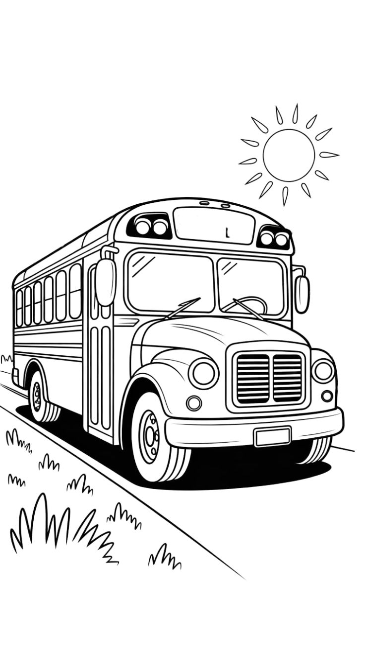 bus coloring pages to print
