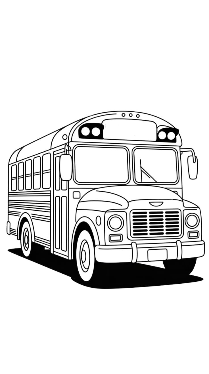 bus coloring page free
