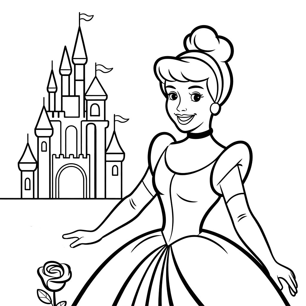 cinderella coloring book pages