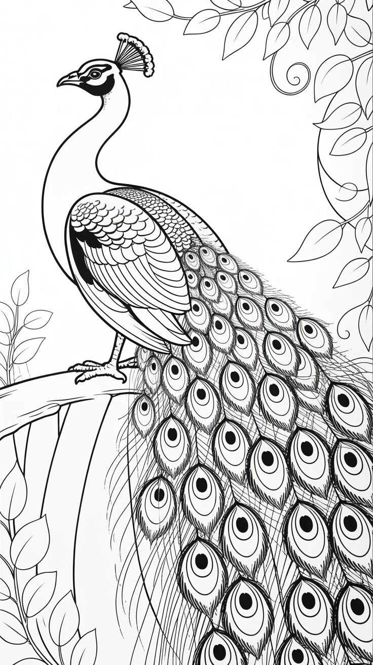 coloring pages for adults peacock