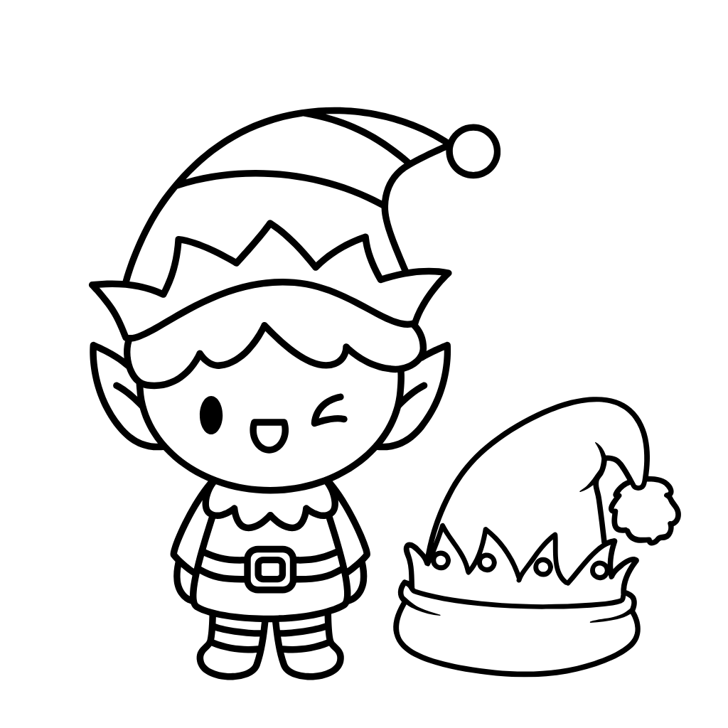 coloring page elf
