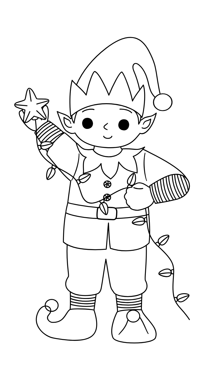 elf on a shelf coloring sheet