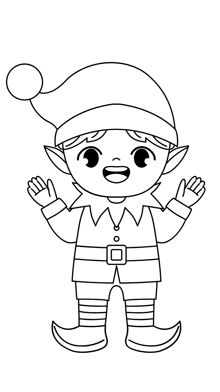 christmas elf coloring book