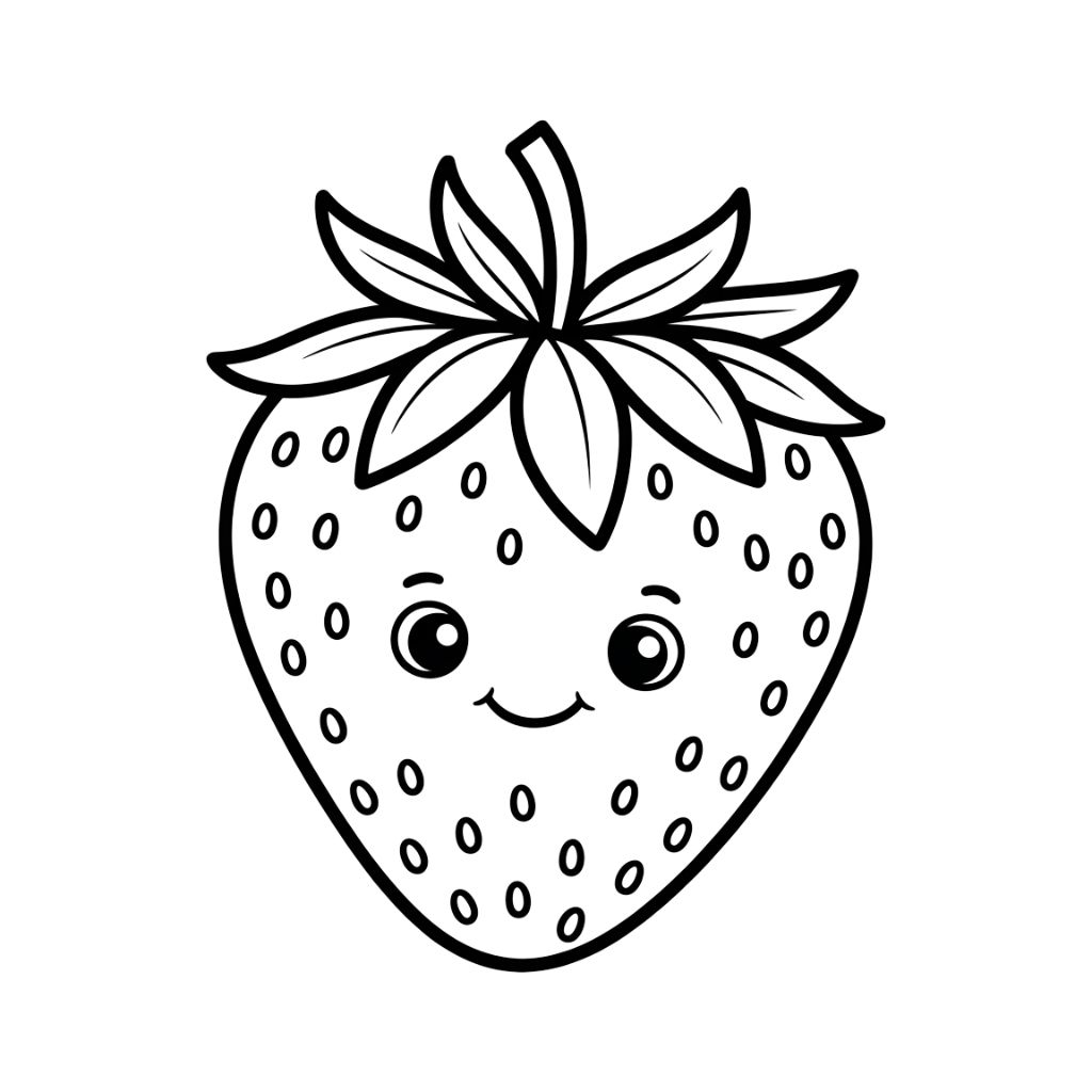 coloring page strawberry