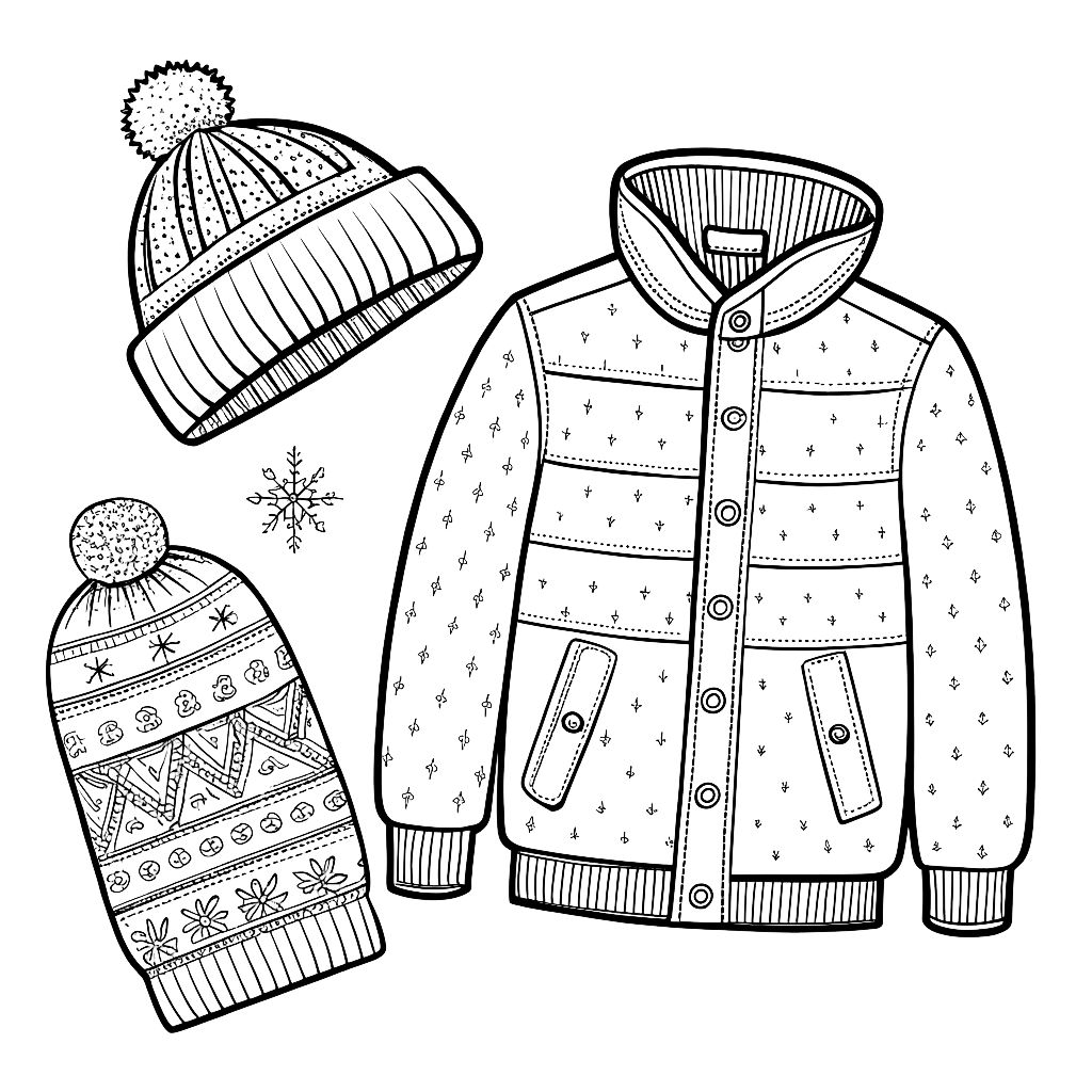 coloring pages of winter clothes