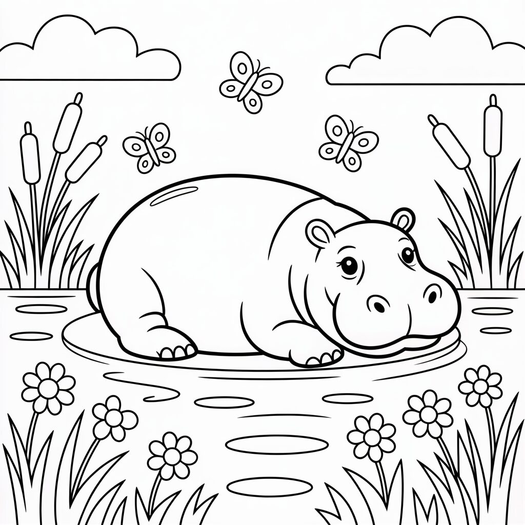 free hippo coloring pages