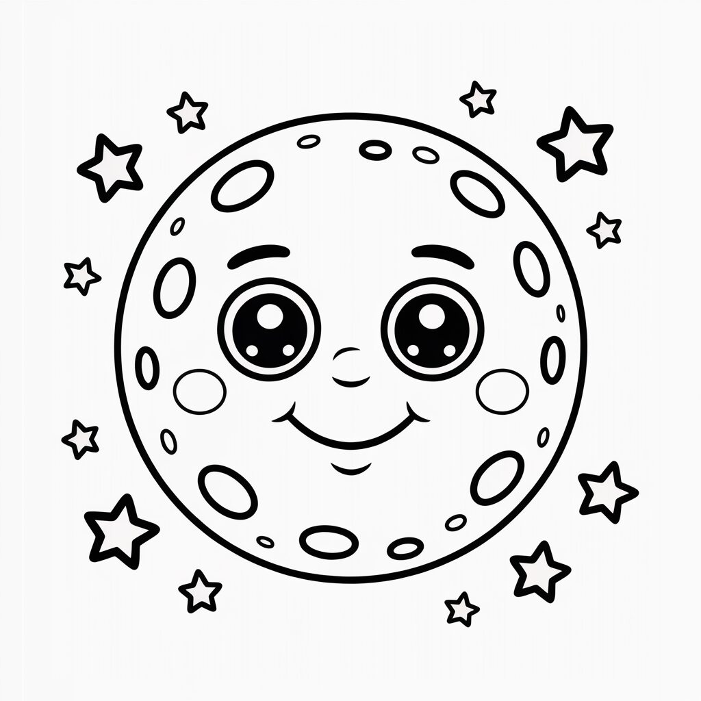 coloring pages of a moon