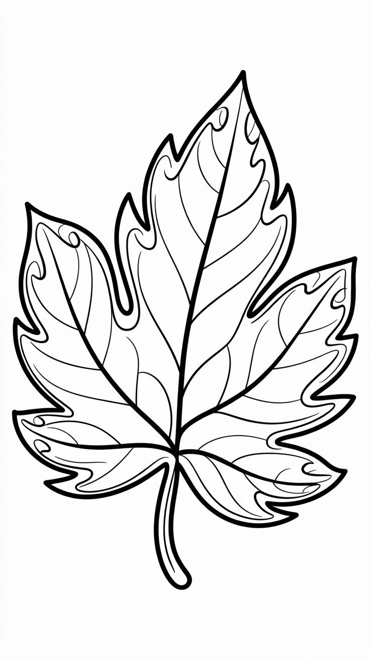 leaf coloring page