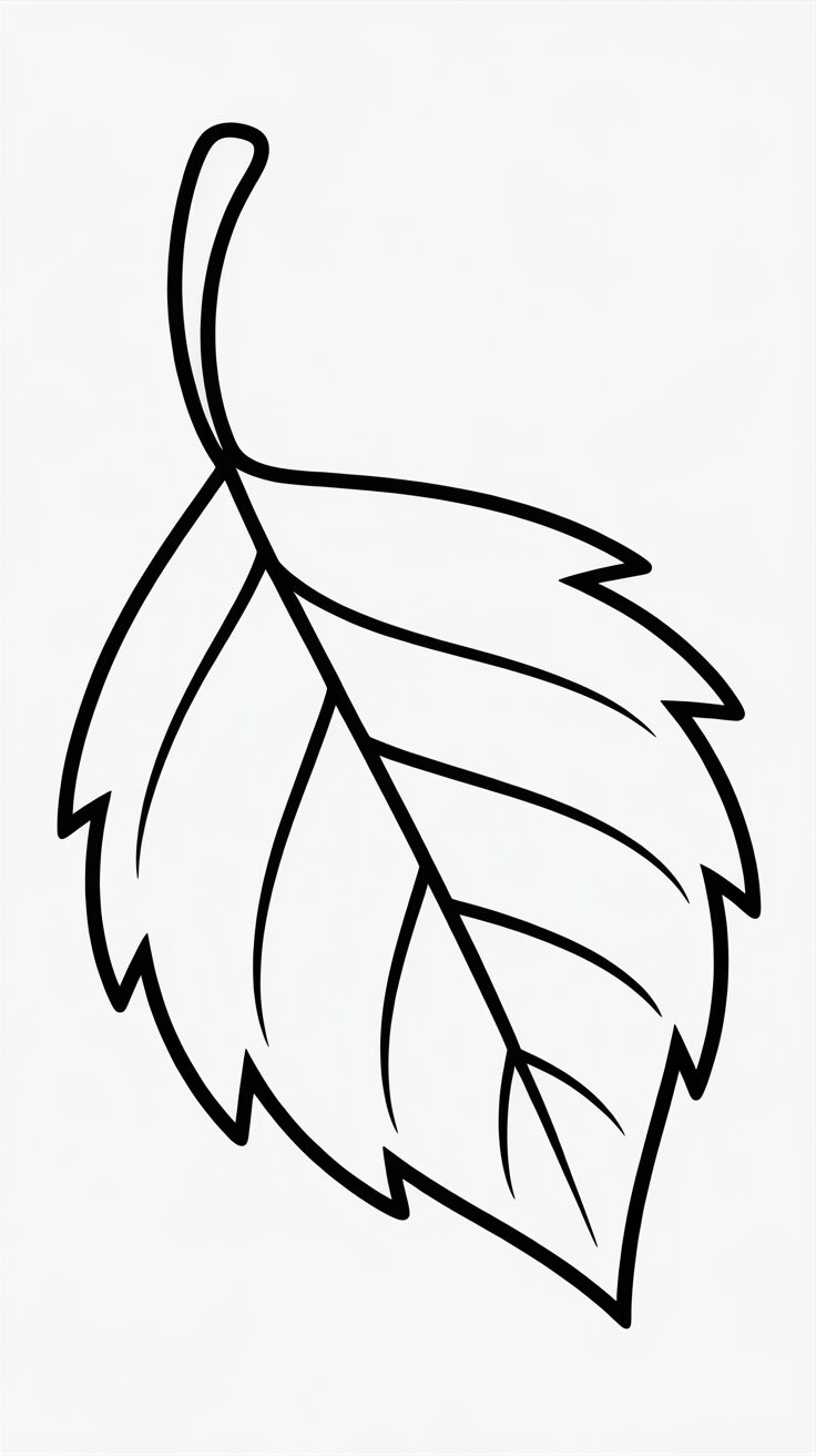 easy leaf coloring pages