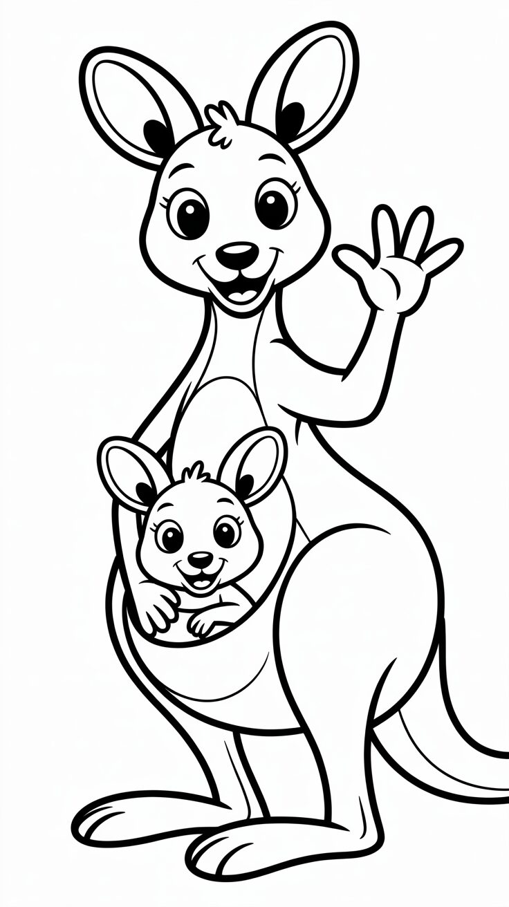 kangaroo coloring sheet