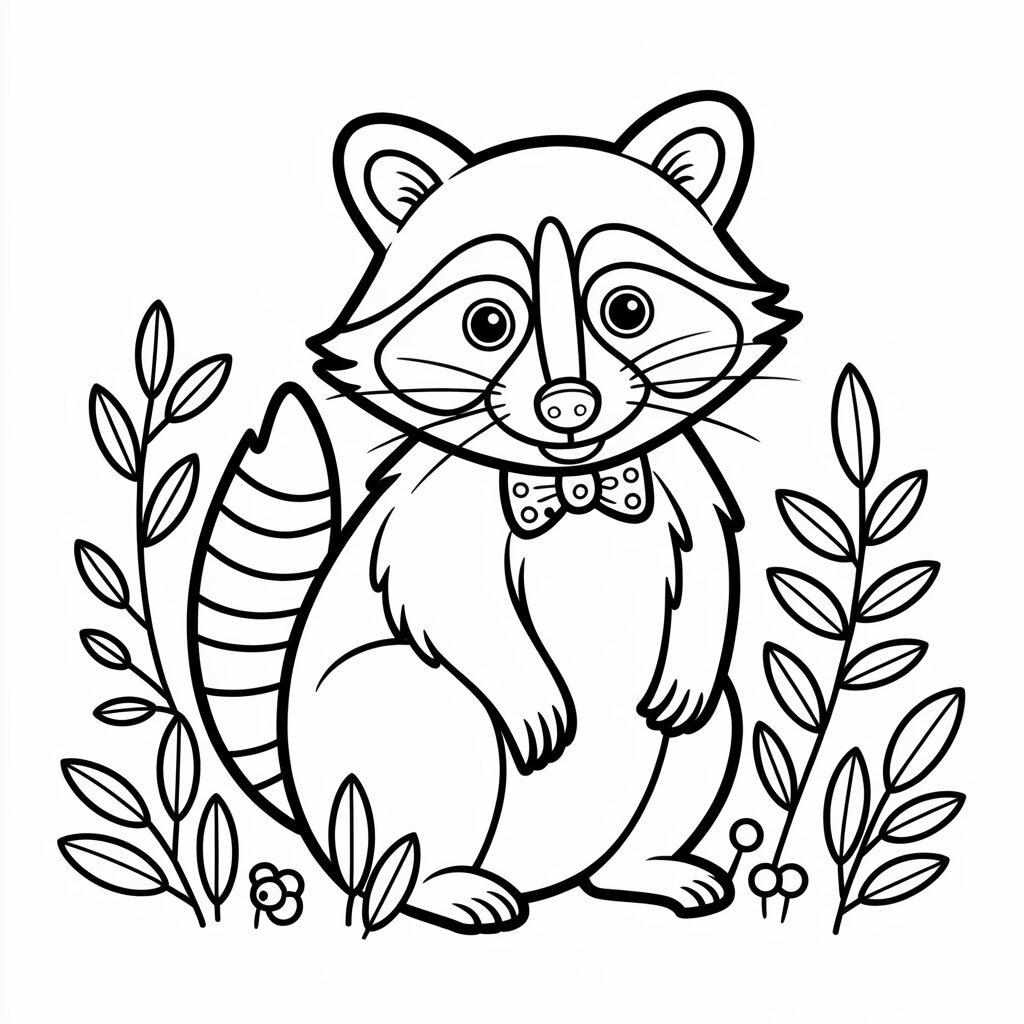 raccoon coloring sheets