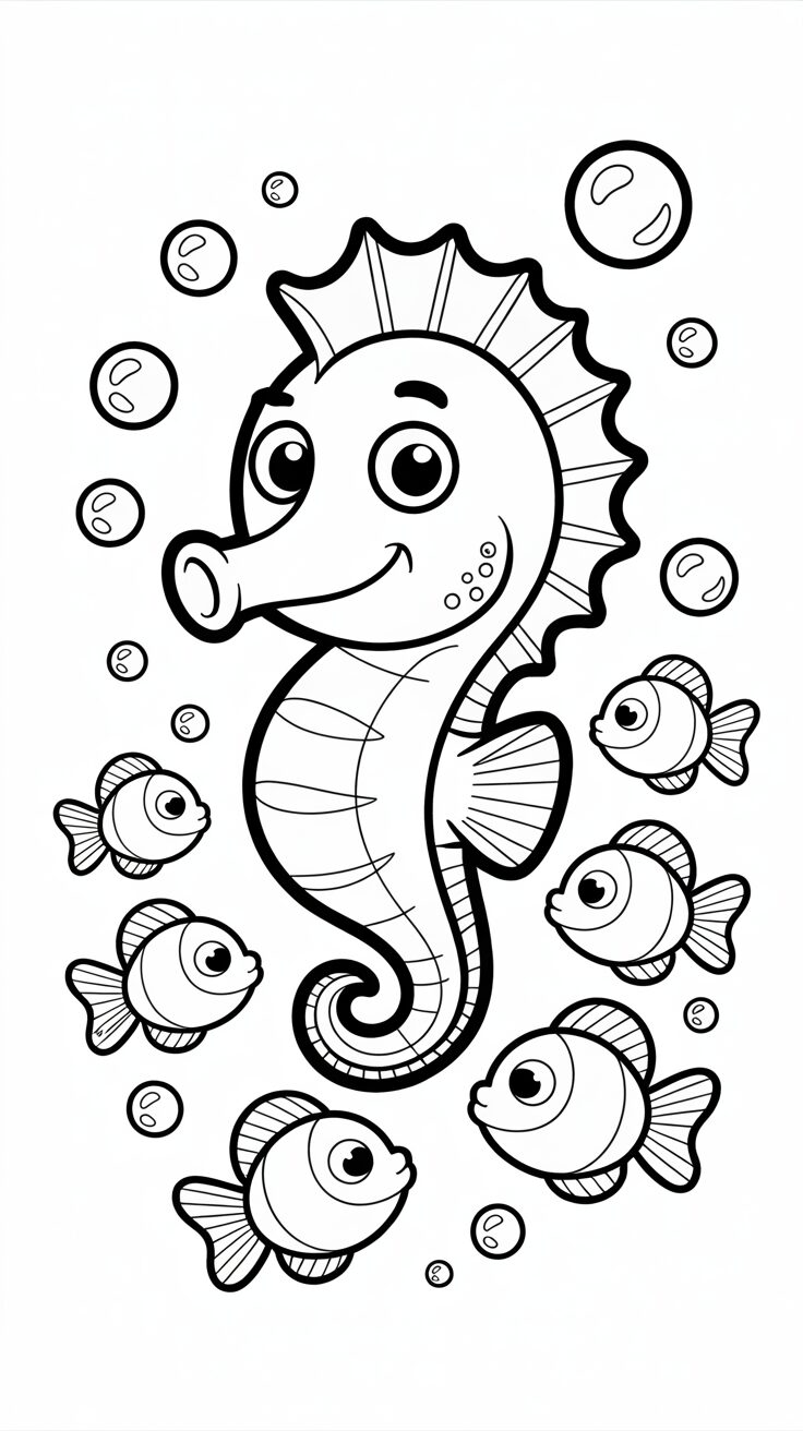 adult coloring pages seahorse
