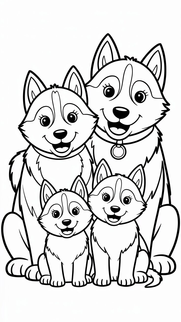 husky coloring sheets