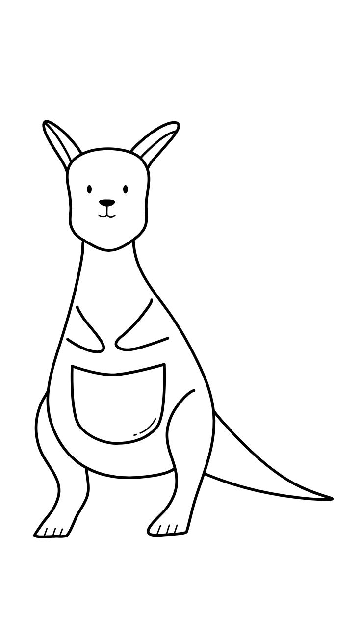 cute kangaroo coloring pages