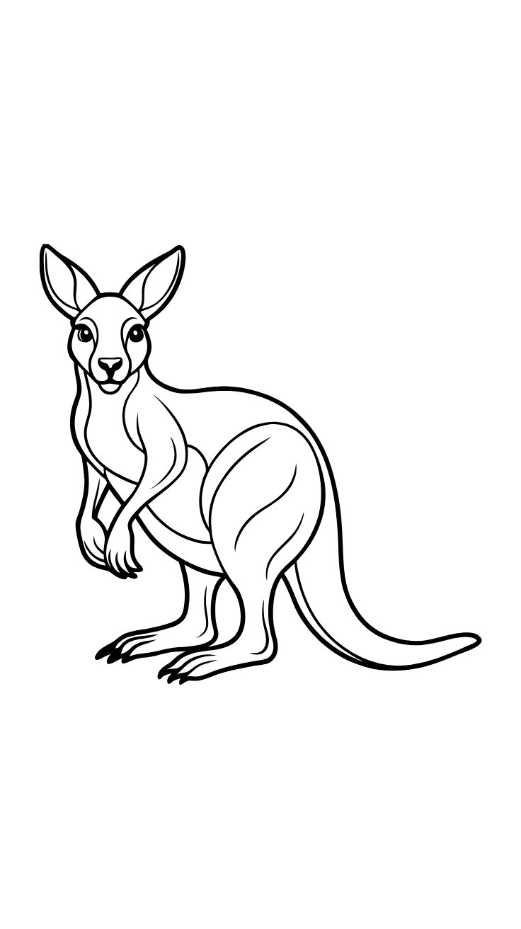 coloring page kangaroo