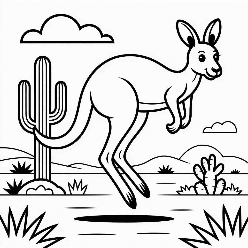 kangaroo printable coloring pages