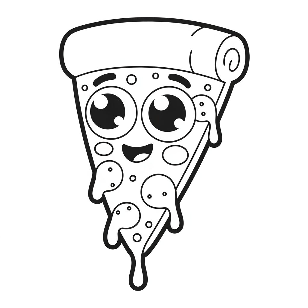 coloring page pizza