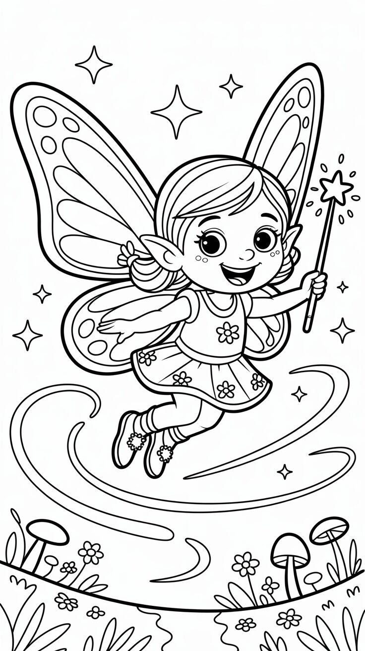 elf coloring book pages