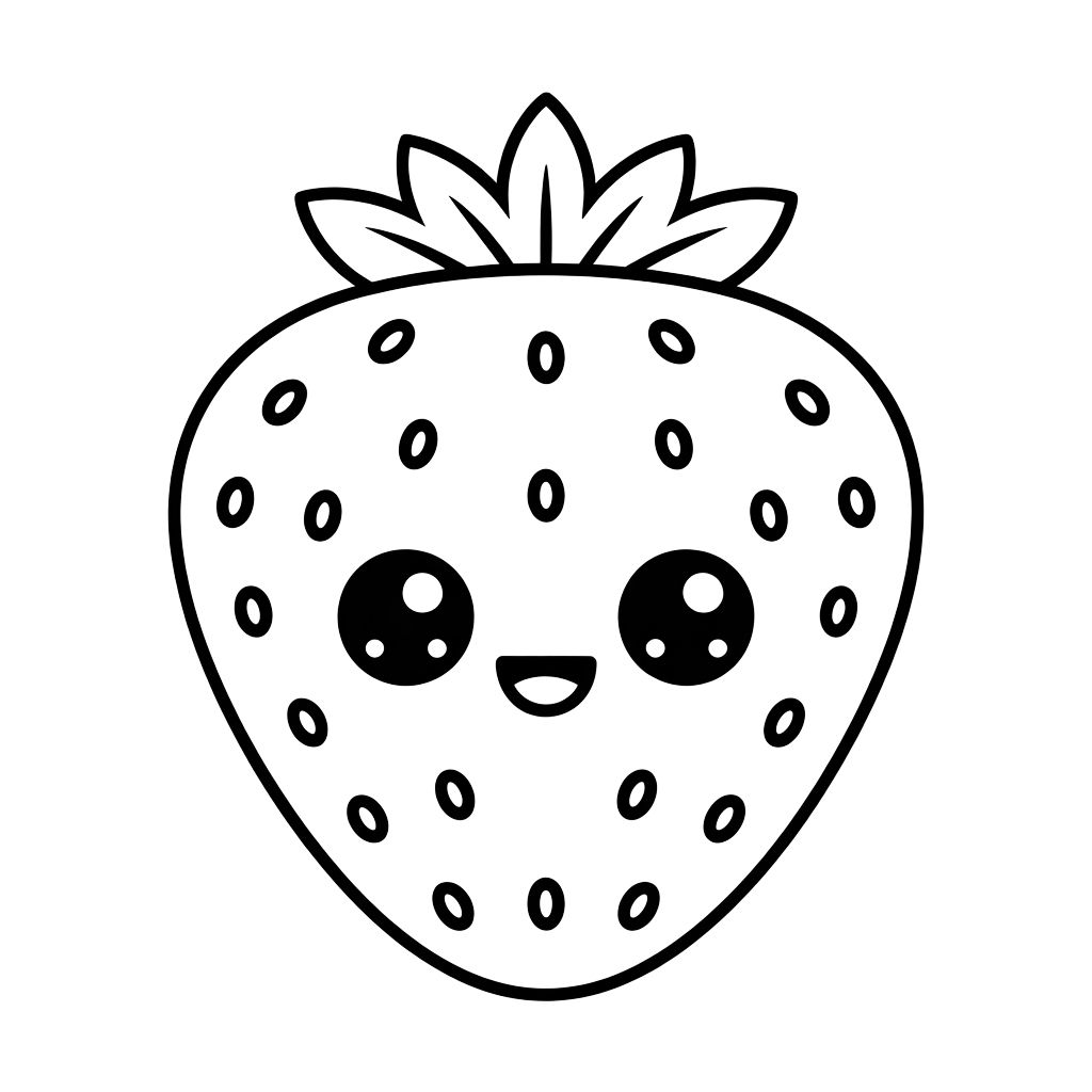 printable strawberry coloring page