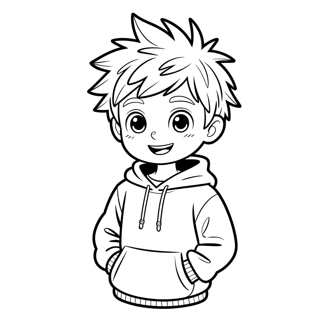 boy coloring pages anime
