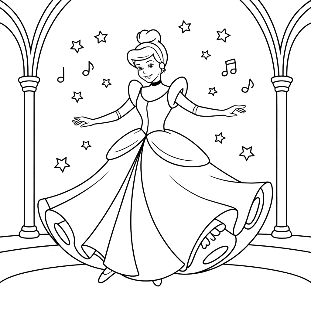coloring pages princess cinderella