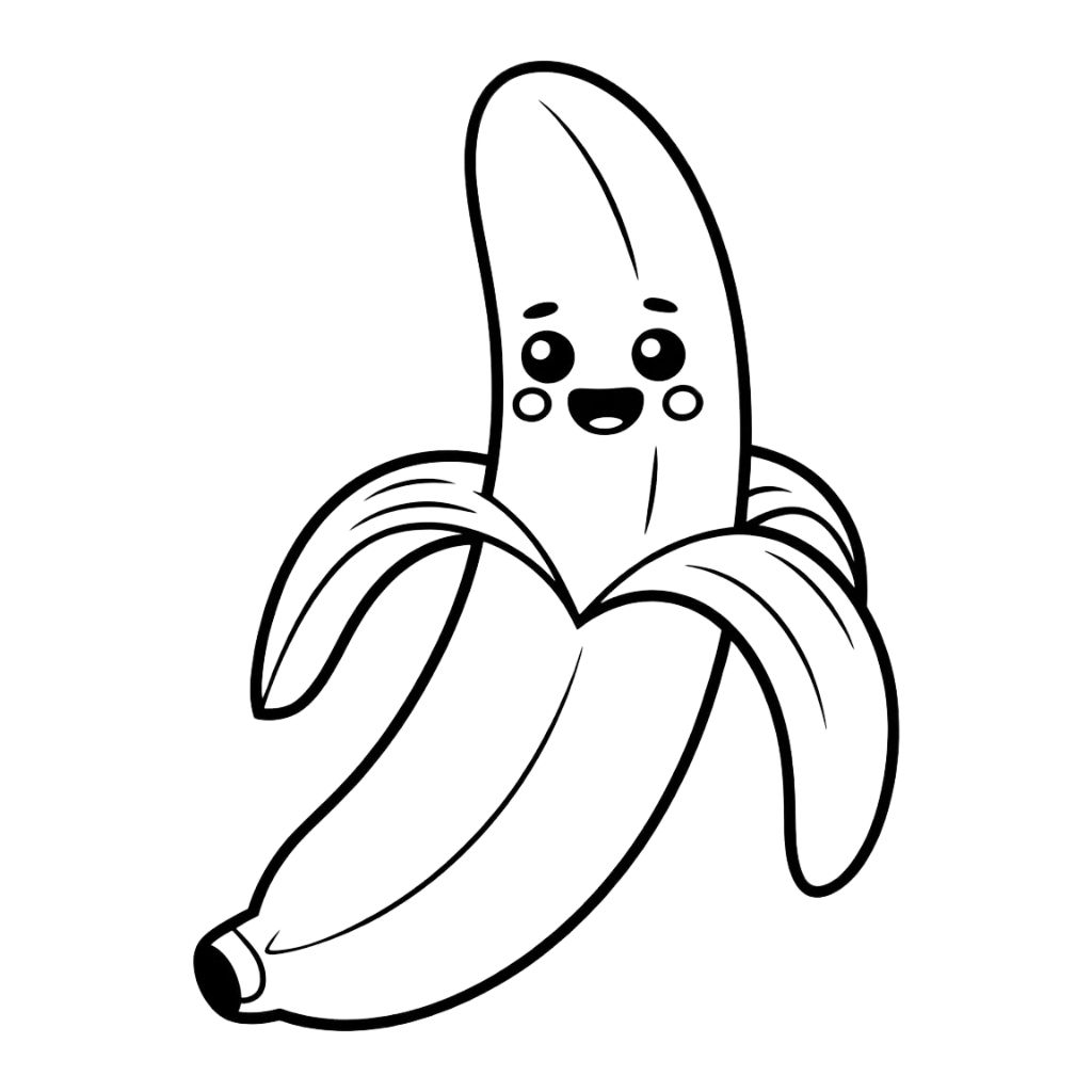 coloring page of a banana