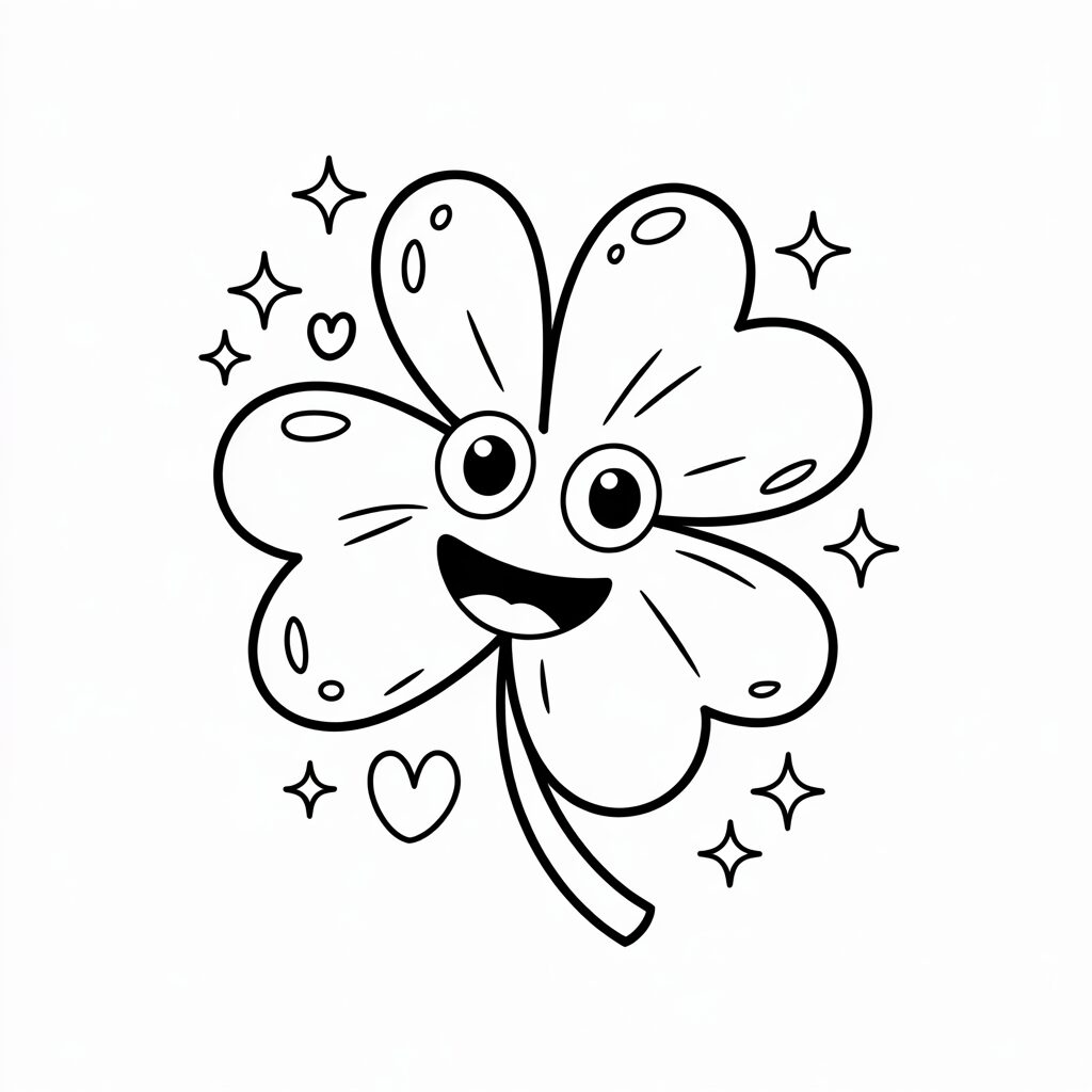four leaf clover coloring sheet