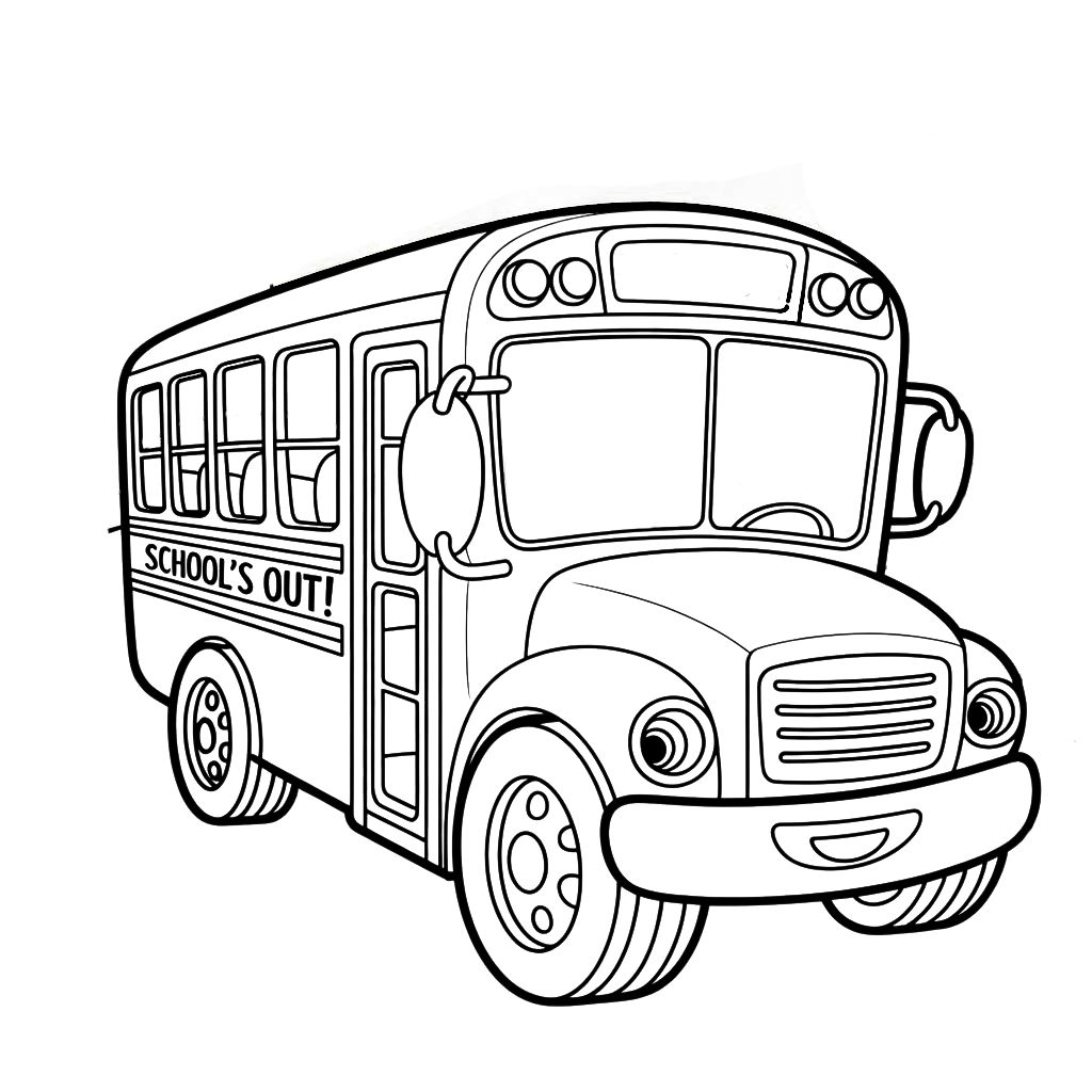 coloring page of a bus