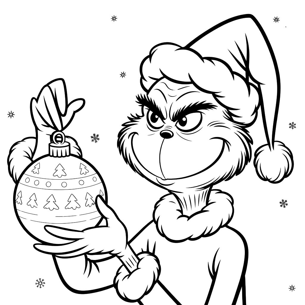 coloring pages of the grinch