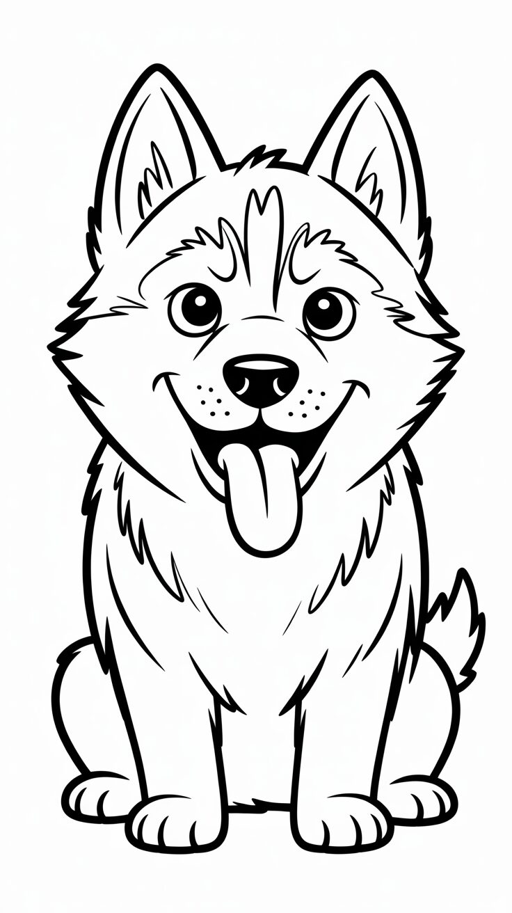 coloring page husky