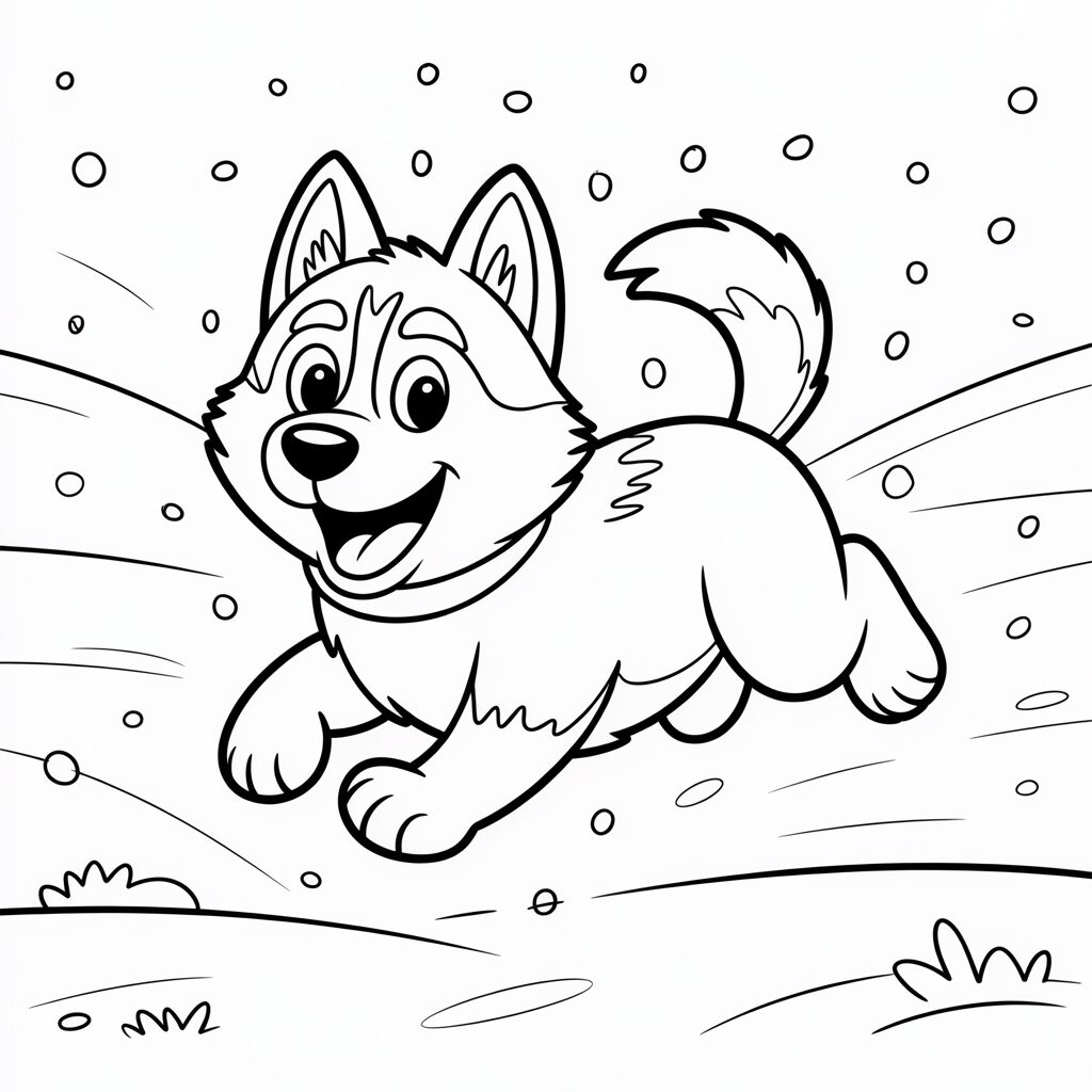 husky coloring page