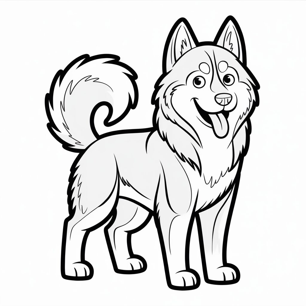 husky coloring sheet