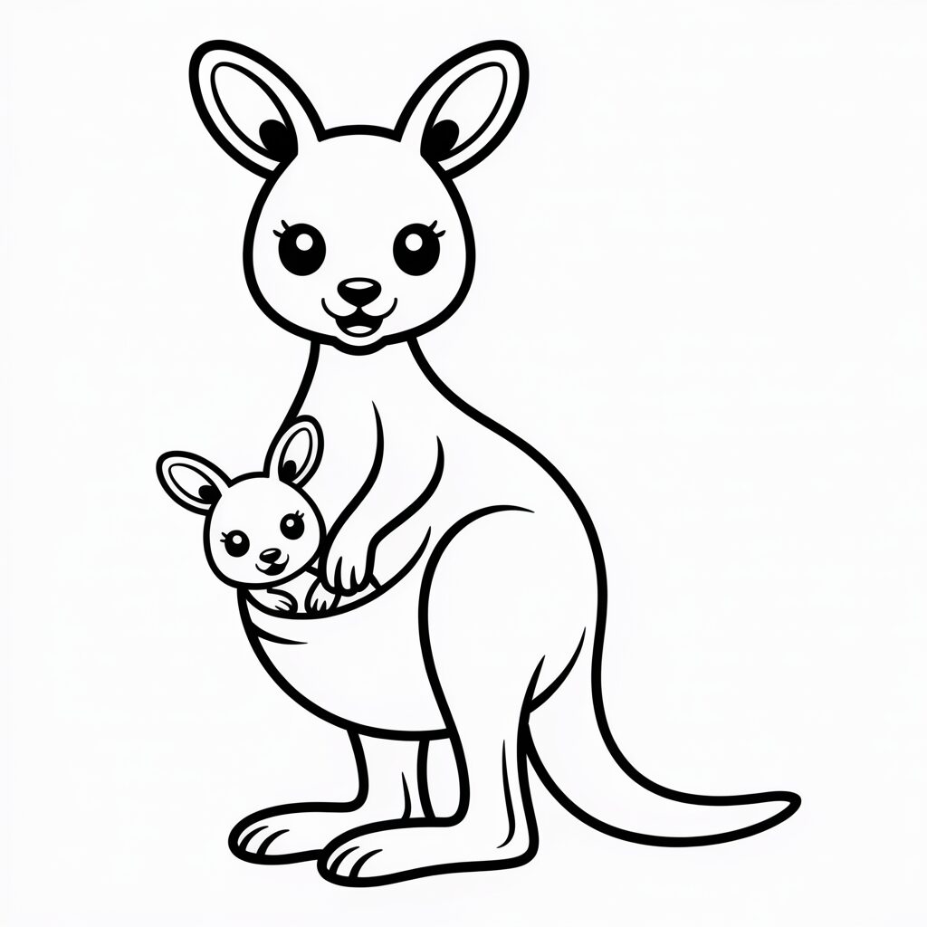 coloring pages of kangaroos