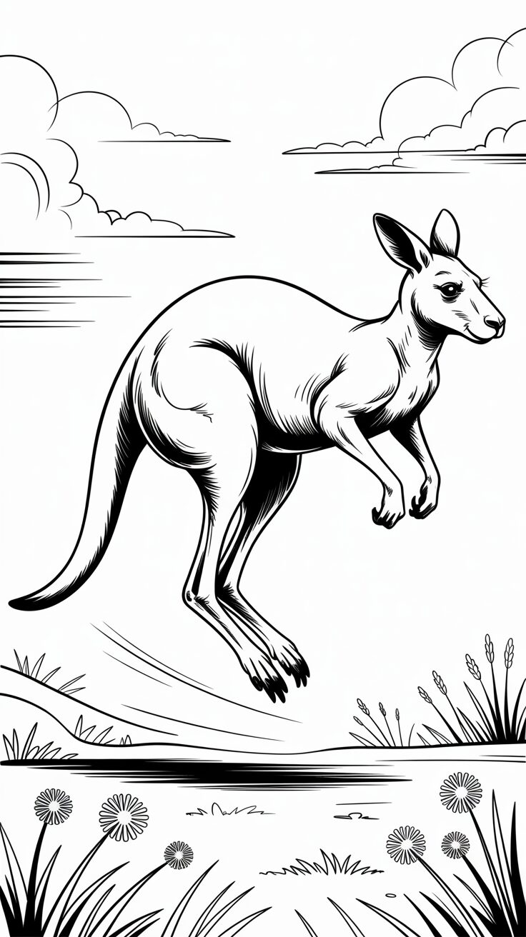 printable kangaroo coloring pages