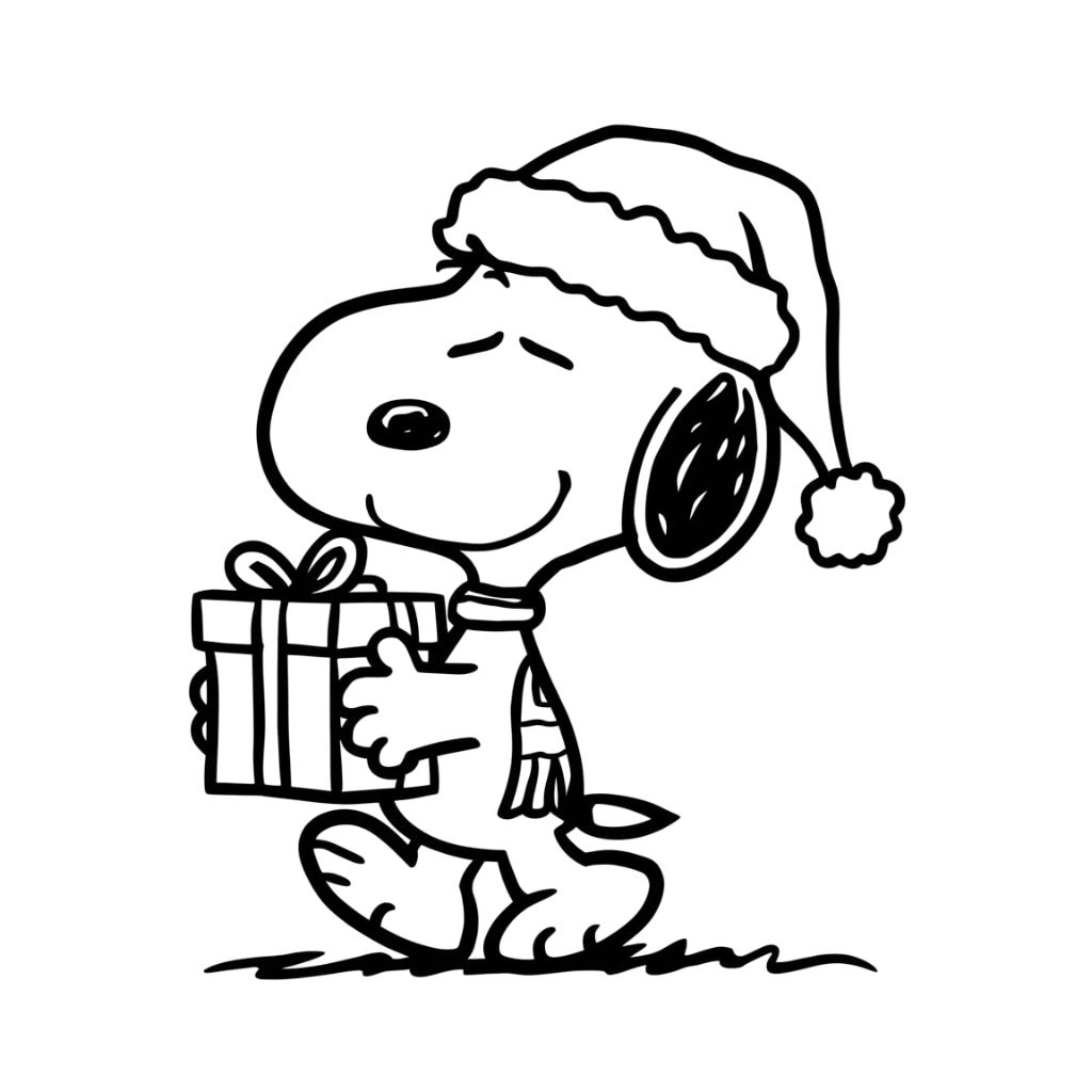 snoopy christmas color pages