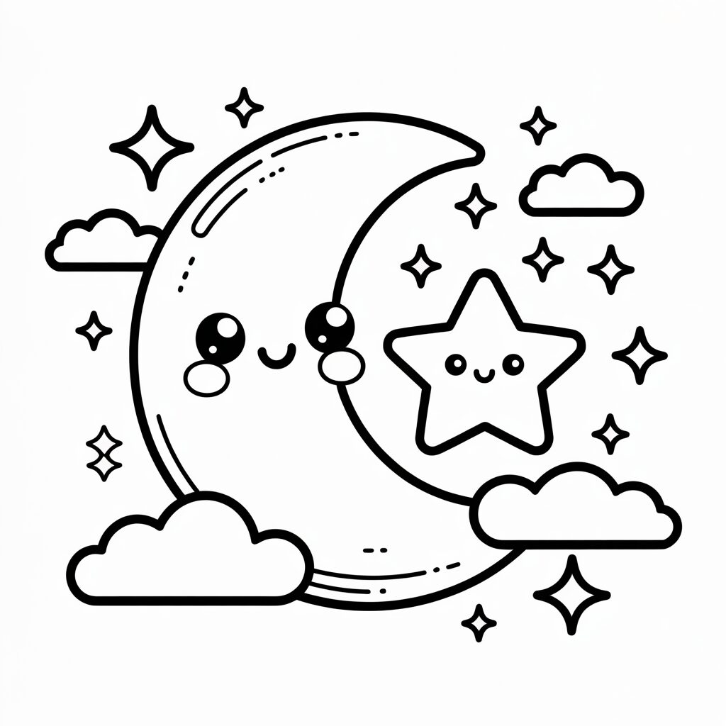 coloring page moon