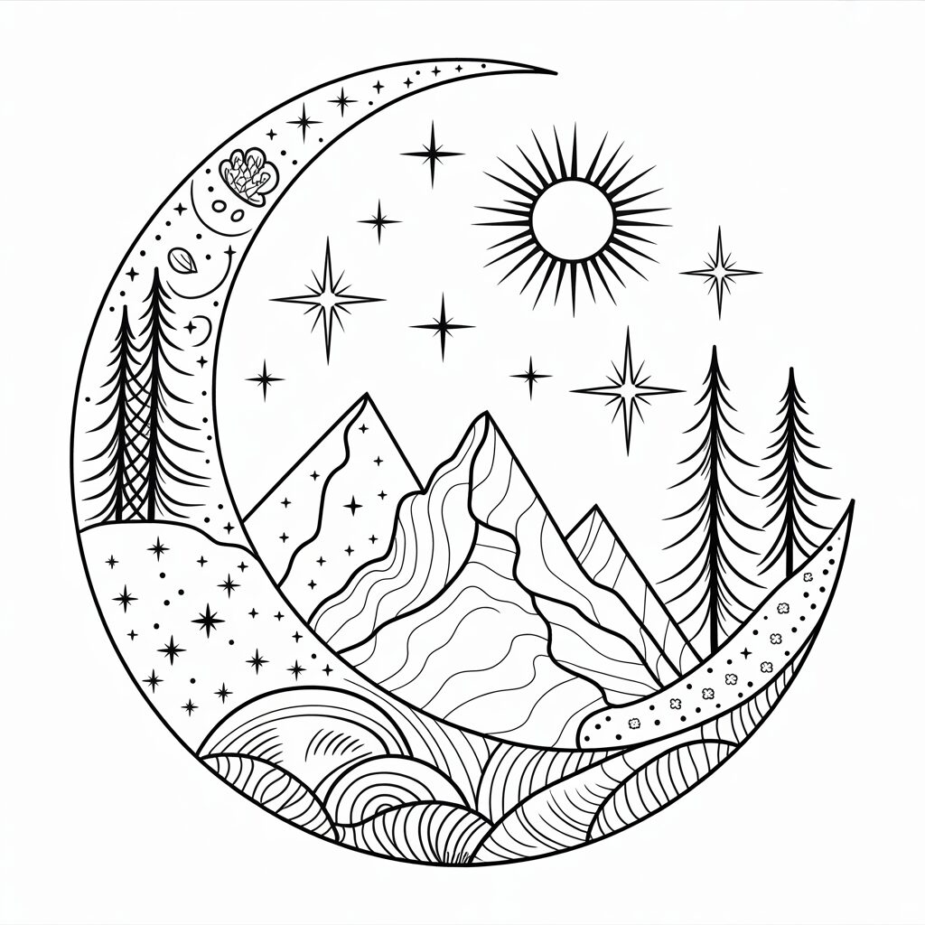 moon coloring sheet