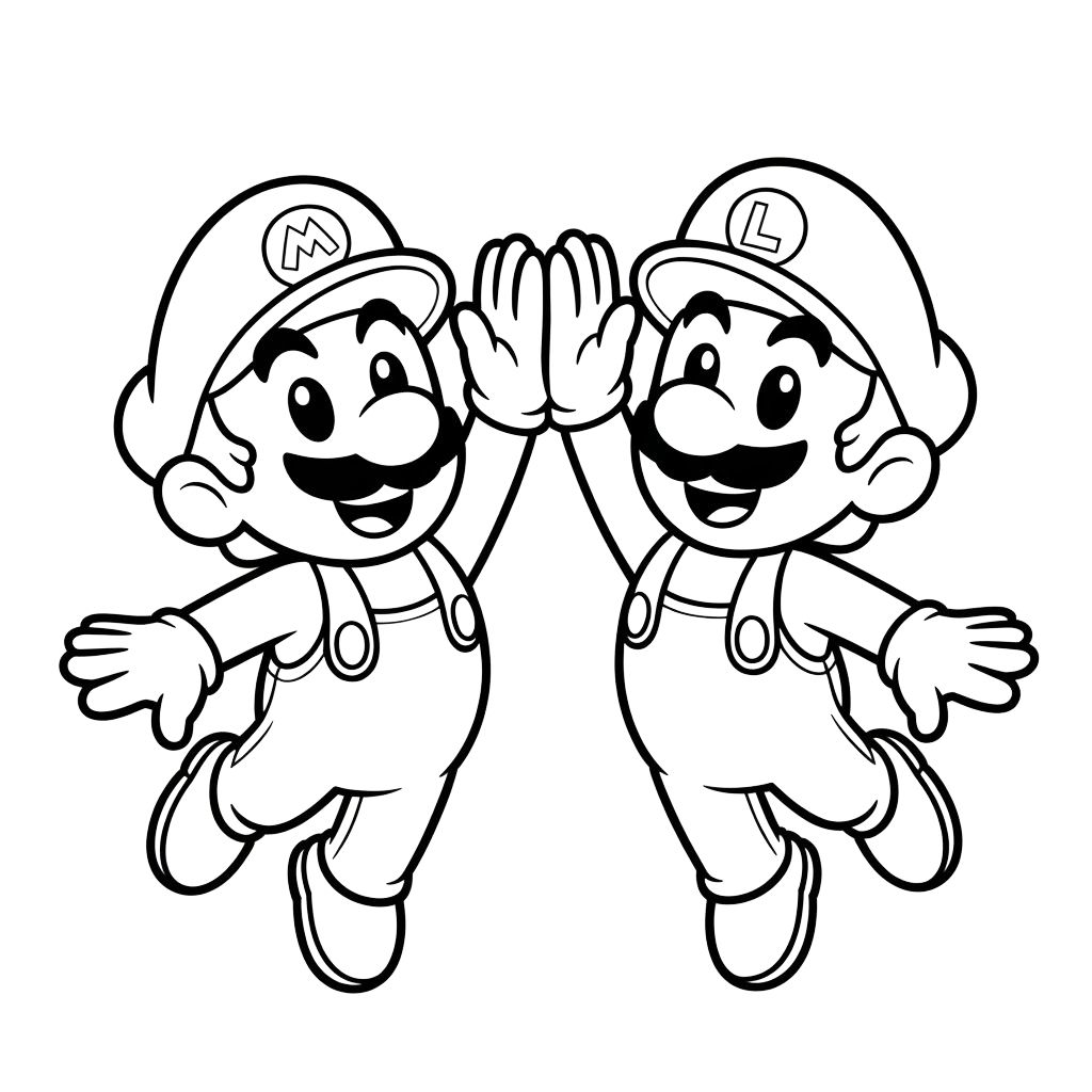 super mario and luigi coloring pages