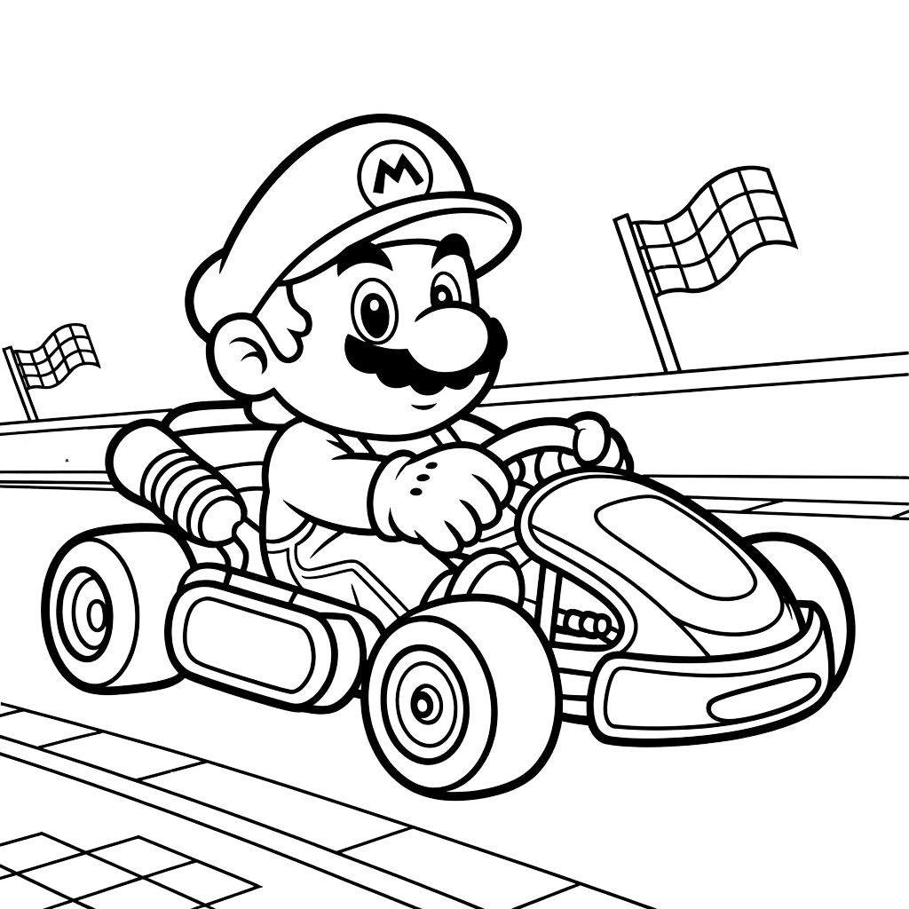 mario kart coloring