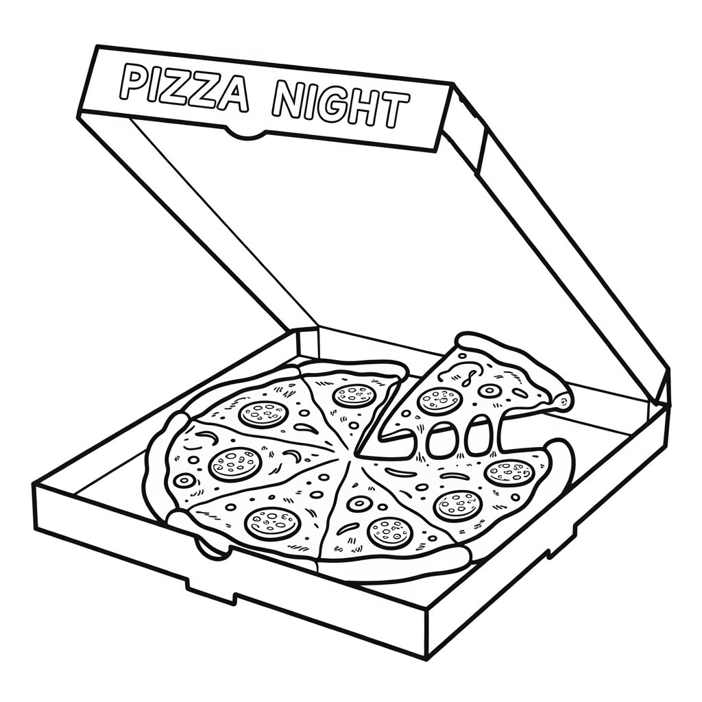 coloring pizza pages