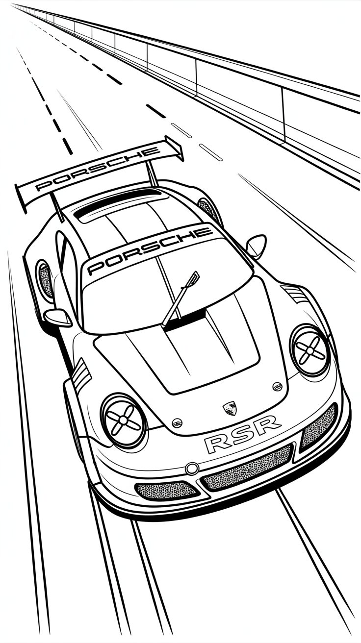 porsche car coloring pages