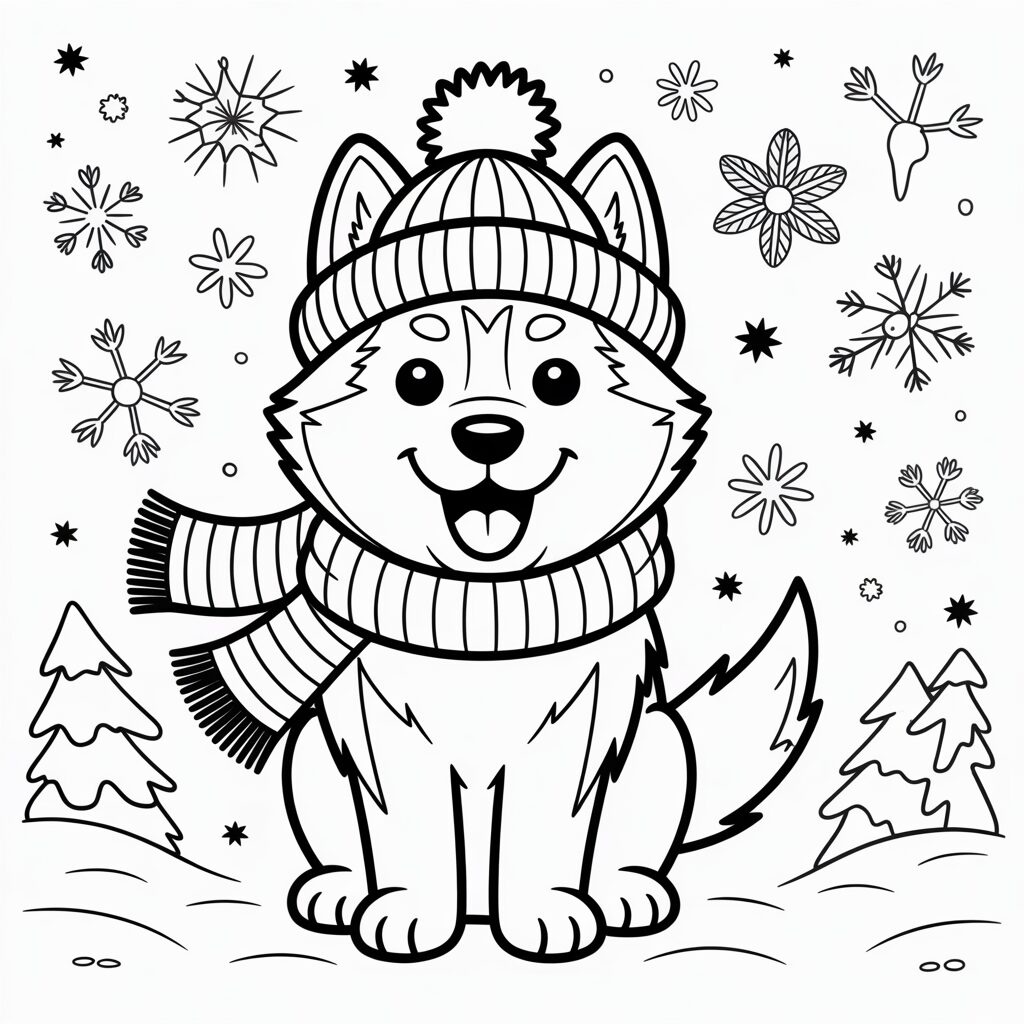 siberian husky coloring page