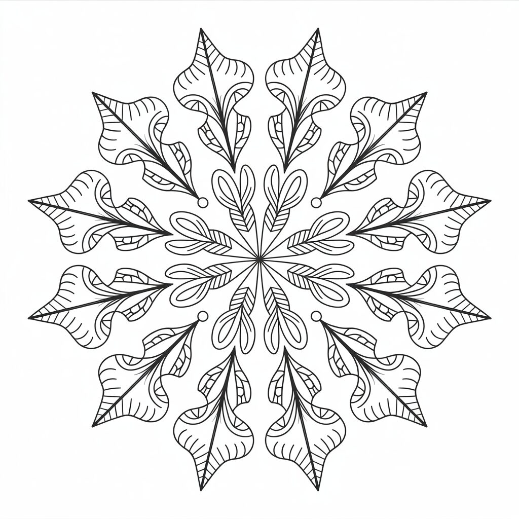 coloring page of a snowflake