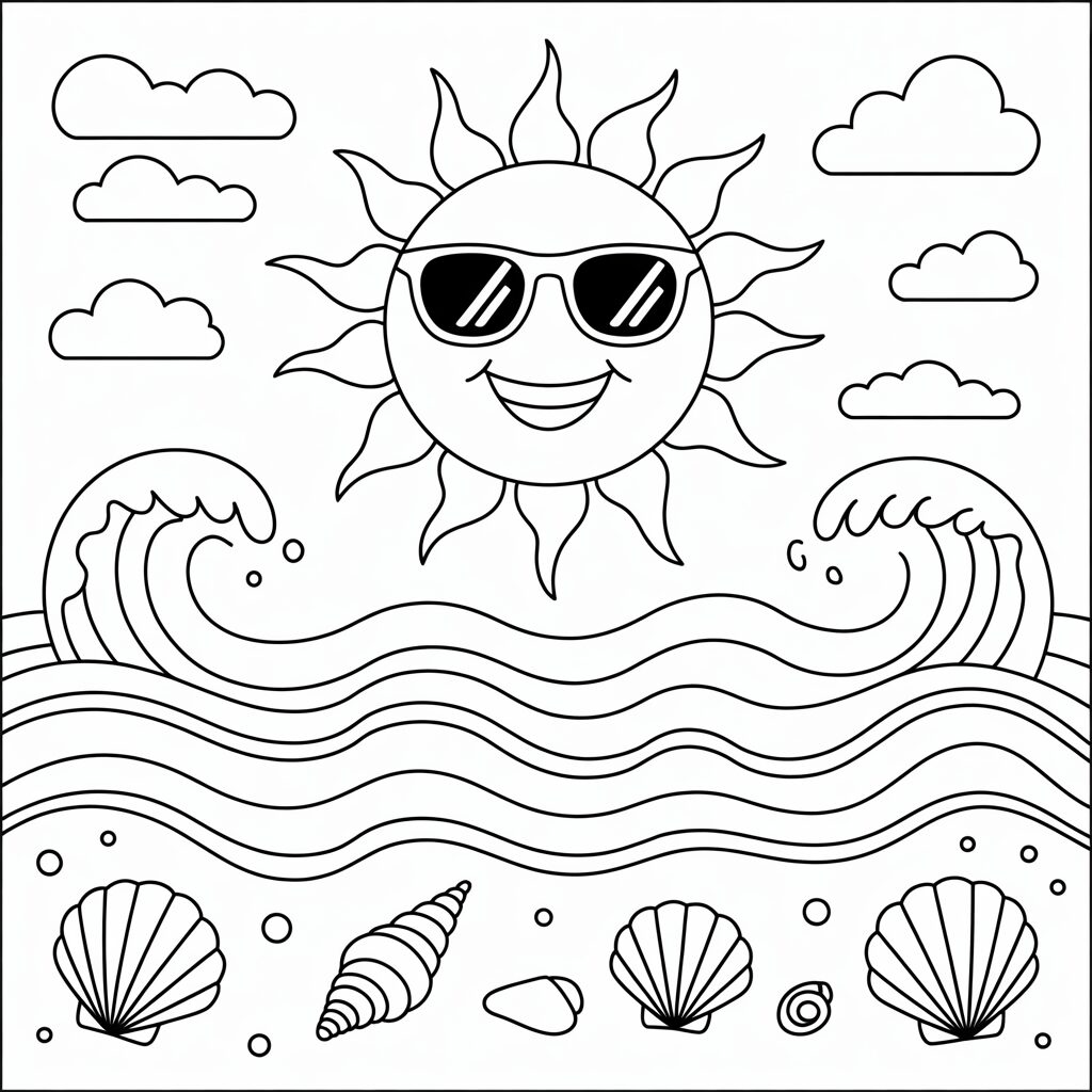 beach coloring pages for adults