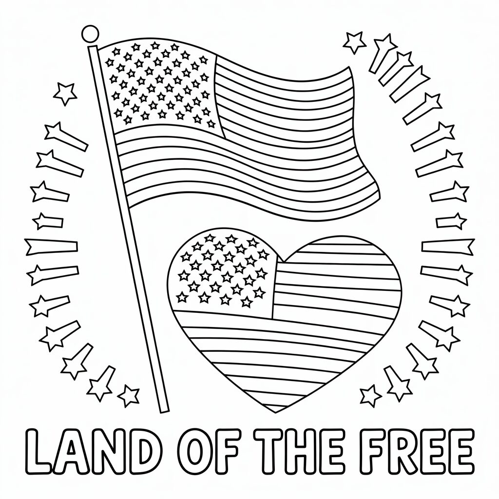 flag of usa coloring page